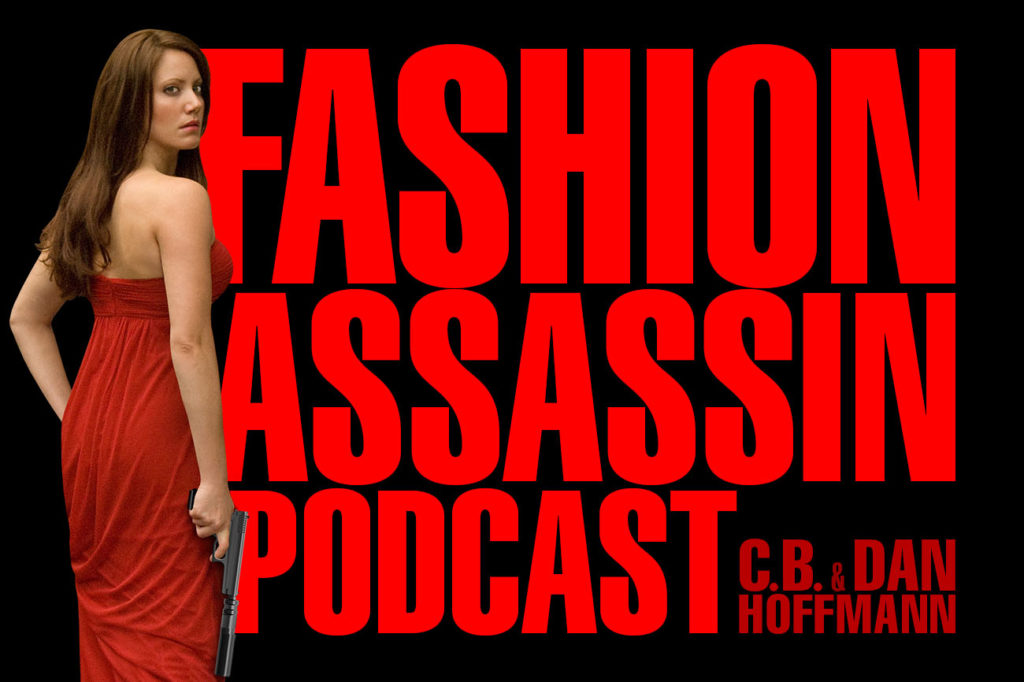 Fashion Assassin Podcast featured artwork of the forthcoming audio drama podcast from CB Hoffmann and Dan Hoffmann